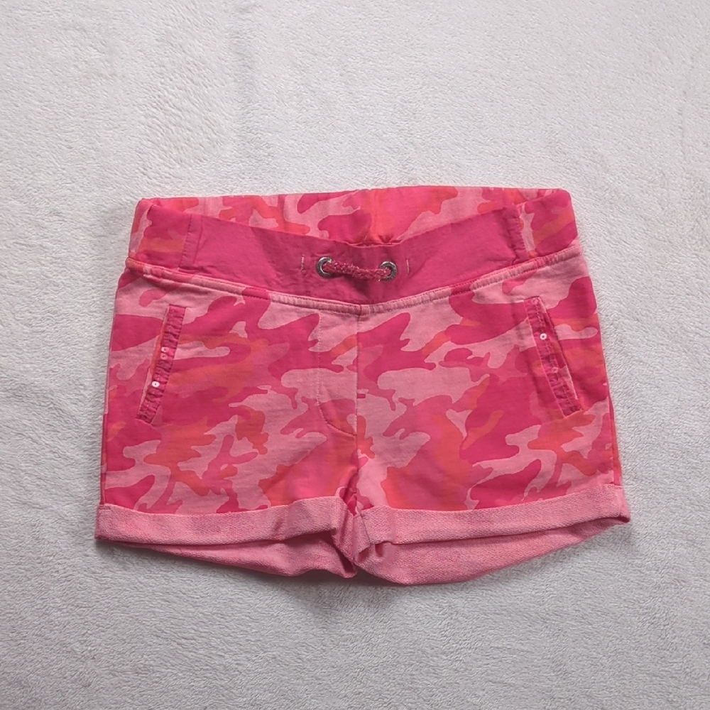 Pepe Jeans & Andy Warhol Girls Pink Cotton Camo Shorts Size 8